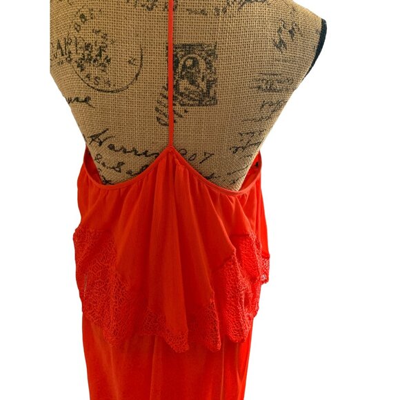 ✌️ 2/$40 ✌️ Long Bisou Bisou Orange Maxi Dress with Adjustable Straps sz 8 - Picture 6 of 8